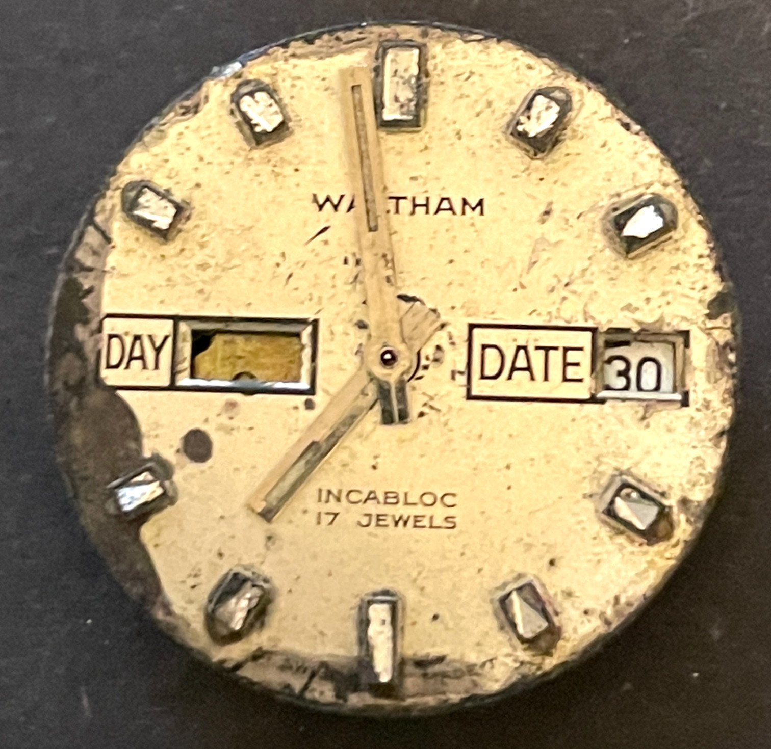 Vintage Waltham Men’s Watch Movement Incabloc Parts Good Balance 17j Swiss