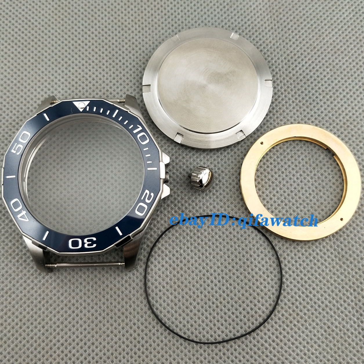 45mm Blue Ceramic Bezel Watch Case Fit ETA 2836 Miyota 8205/8215 DG2813 Movement