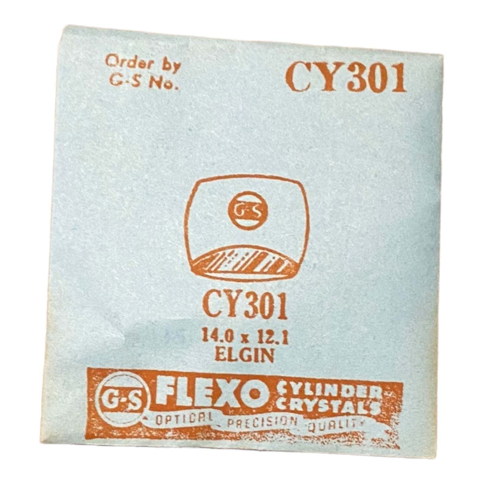 Germanow-Simon Mach (GS) CY301 Watch Crystal 14.0×12.1 NOS Part Flexo Elgin