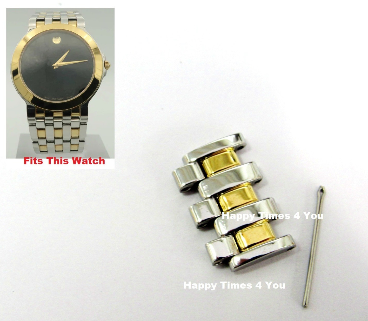 Movado Two Tone Watch 0605134 Link 81 G2 1898