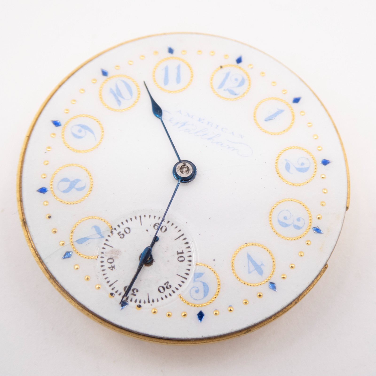 Waltham Grade No. 62 0-Size 11-Jewel Antique Pocket Watch Movement, Runs