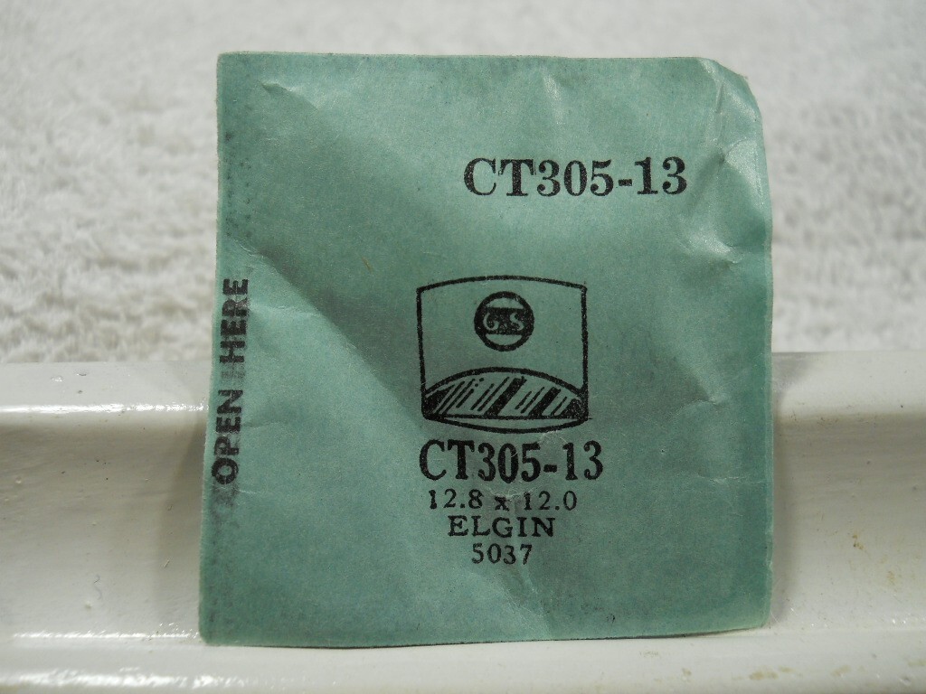 GS CT305-13 Watch Crystal Fit Elgin 5037 – 12.8 x 12.0 mm – Replacement / Repair