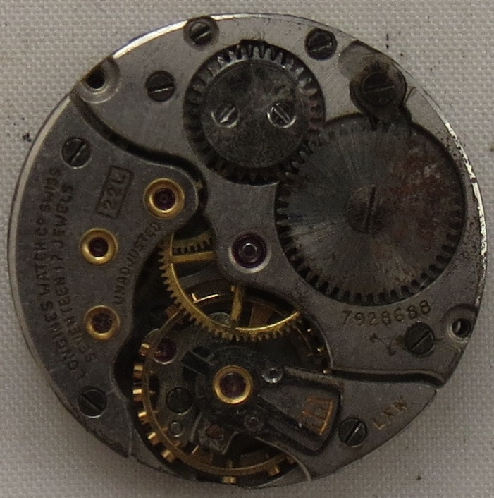 Longines wristwatch movement & dial 21 mm. in diameter load manual cal. 22L