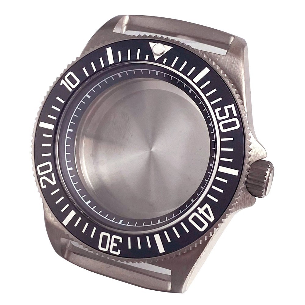 Prevent Allergy Sapphire Glass 42MM Titanium Watch Case fit NH35A NH36A Watch