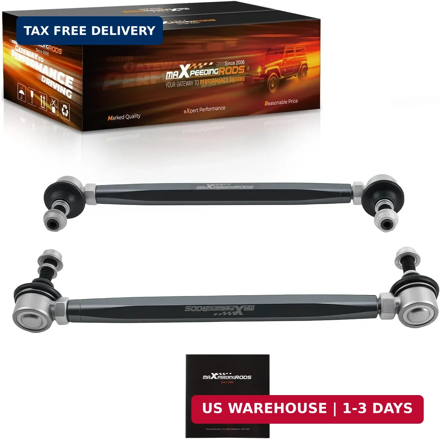 Universal Adjustable Sway Bar End Links 280mm-330mm | M10 Stud w/12 mm Spacer