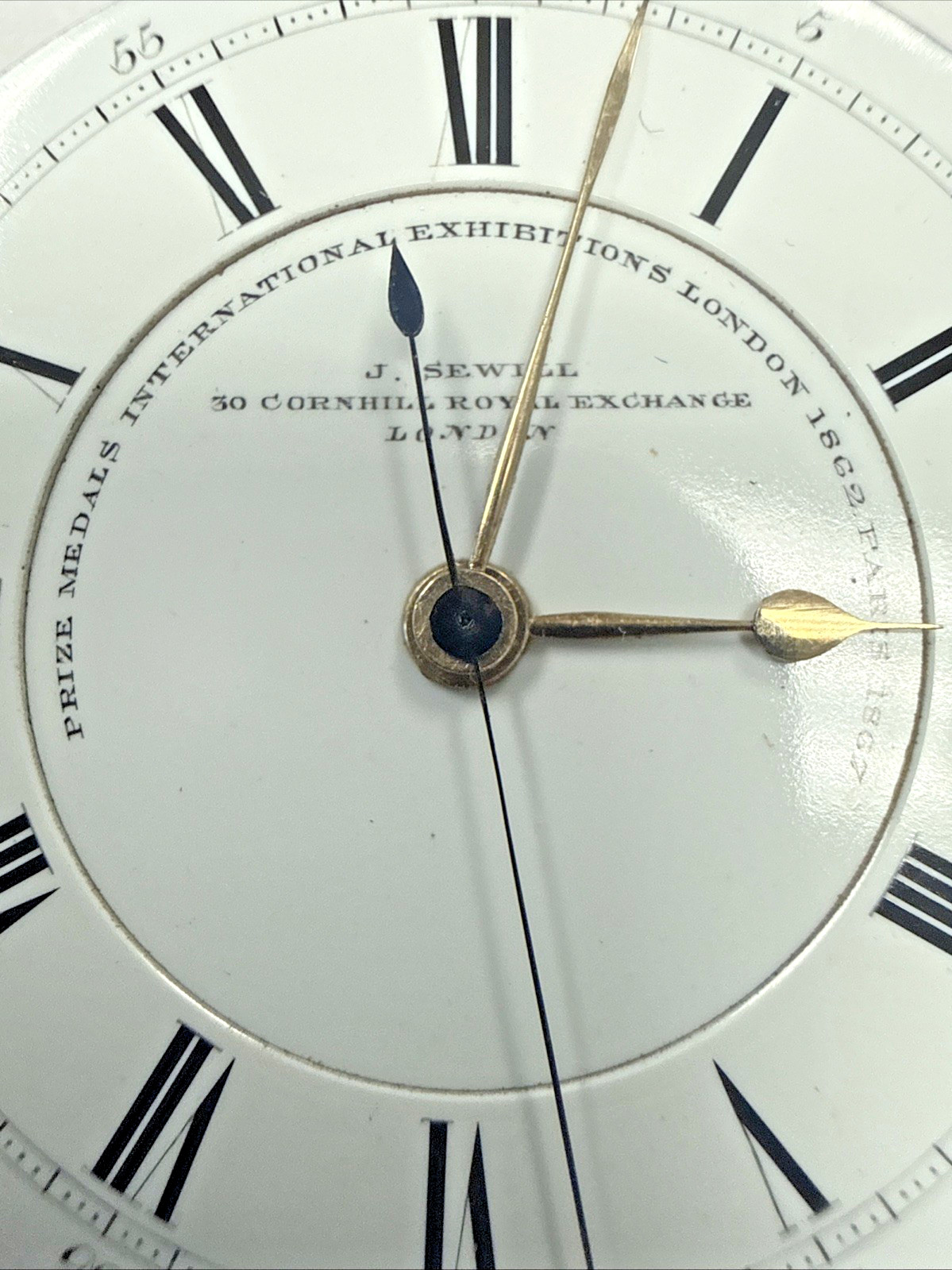 J.Sewell 30 Cornhill Royal Exchange Antique English Pocket Watch Mvt,Dial,Hands
