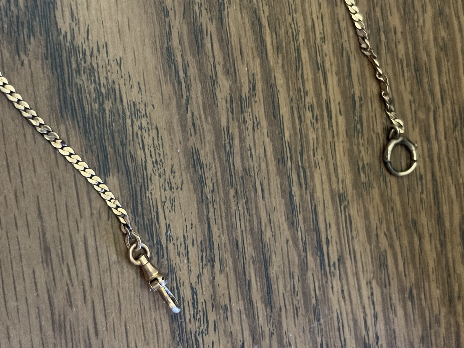 Vintage Bates & Bacon Gold Tone (Gold Filled?) Pocket Watch Chain Signed 13”
