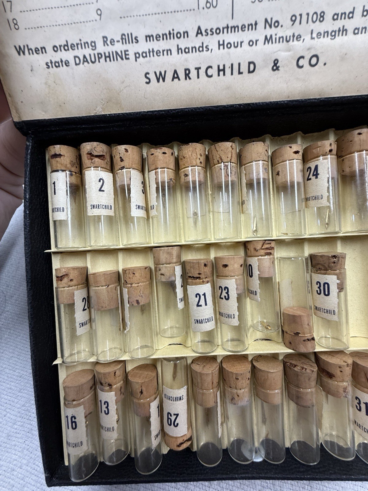 Vintage Swartchild Dauphine Hand Box Antique Vials