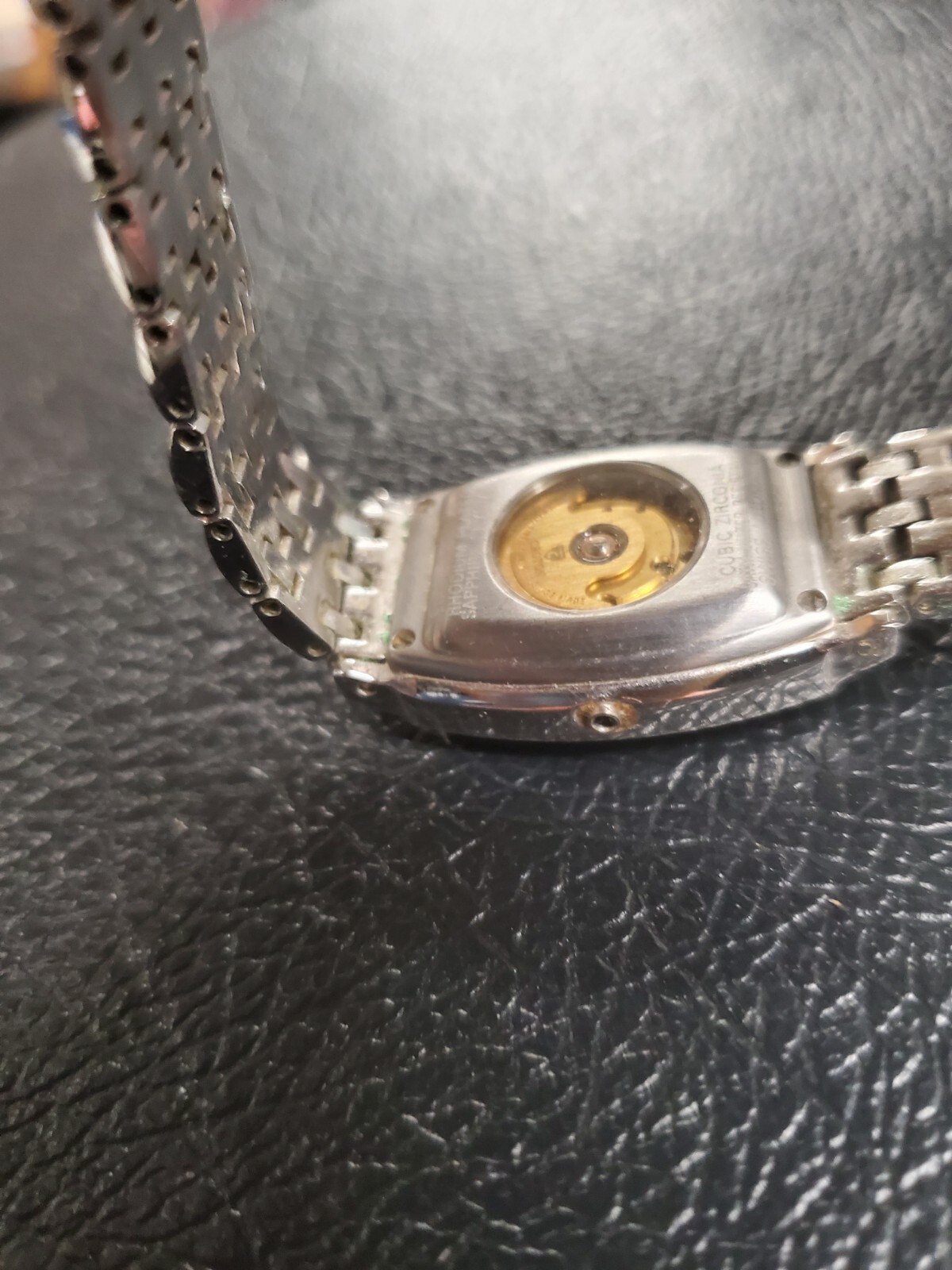 Croton Automatic Gemmed Watch Sapphire Crystal Silver 25 Jewels Mother Of Pearl