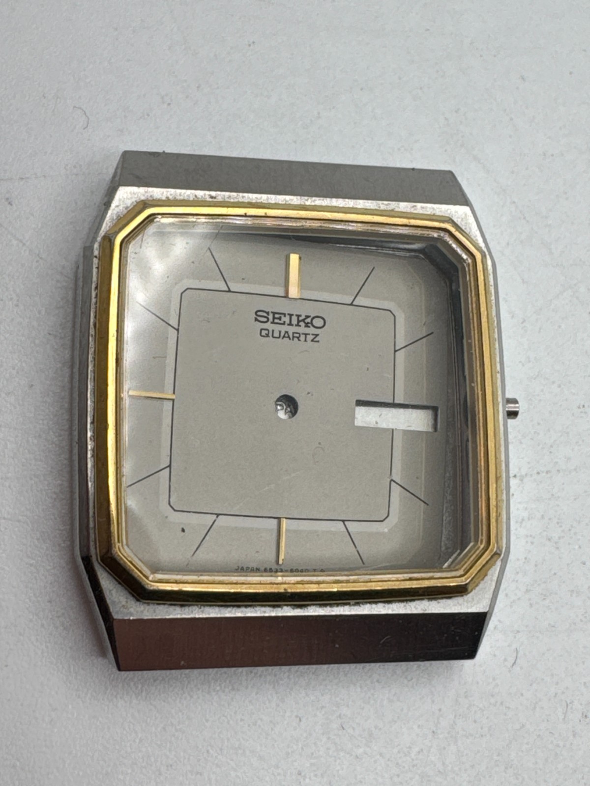 Vintage Men’s Seiko 6533-5039 Two Tone Watch Case ONLY