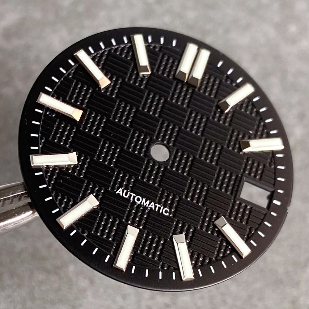 28.5mm Sky Blue Luminous Watch Dial Face fit NH35A NH36 Diver Men Watches Prats