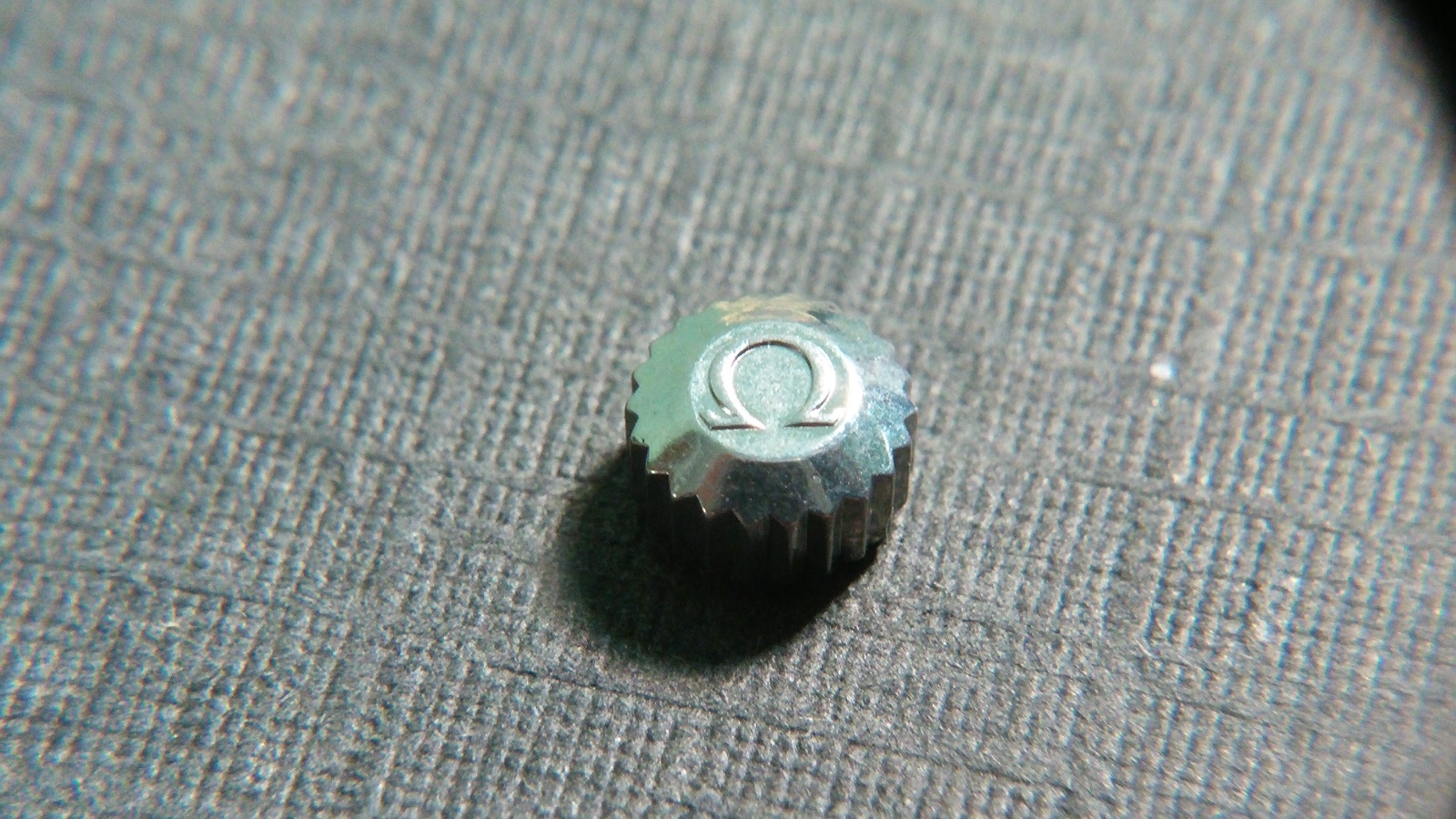 Omega crown stainless steel 4.9mm-5mm (approx) – Genuine, for watch repair