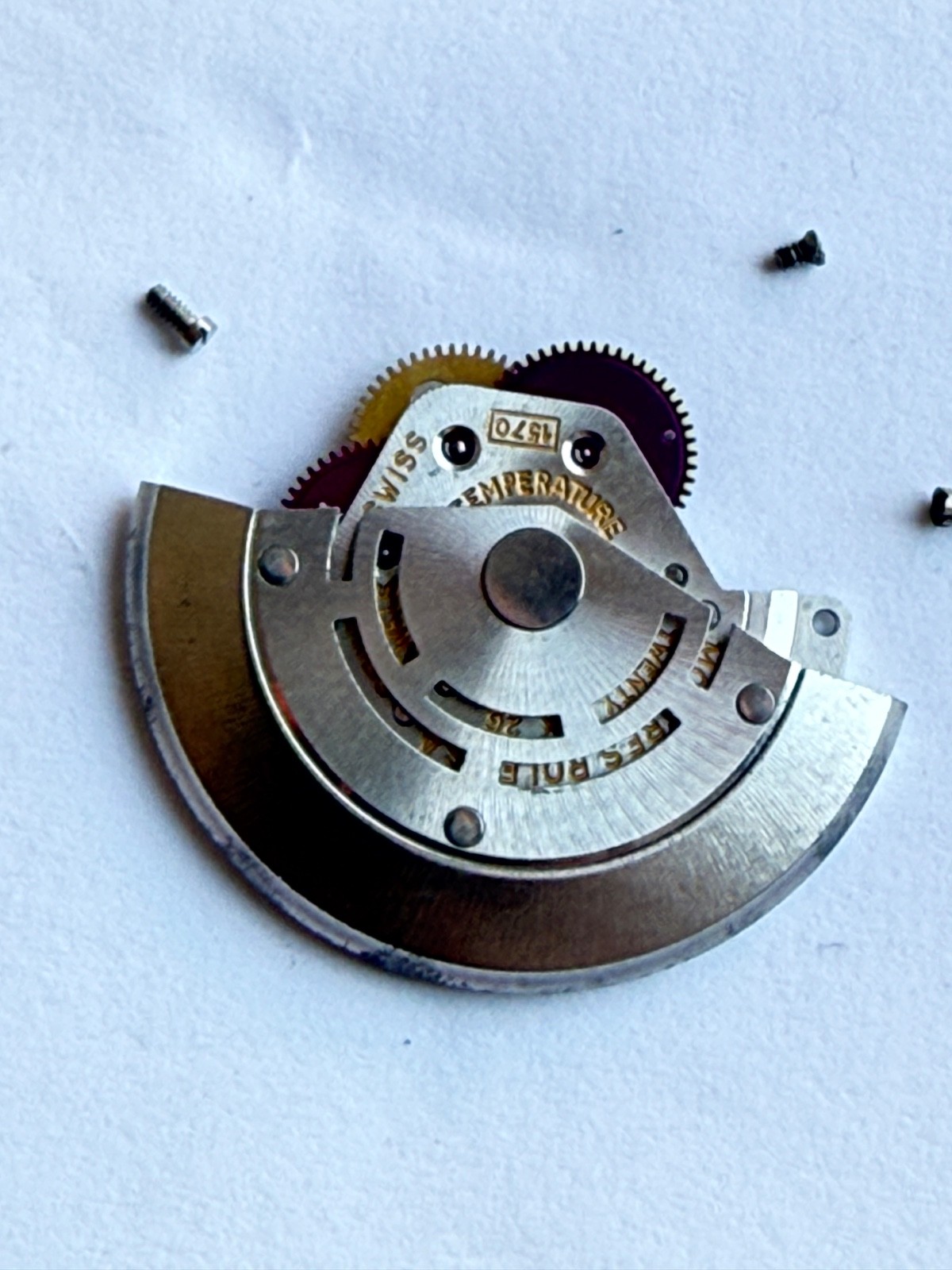 GENUINE Authentic Rolex Rotor + bridge 1570 perfect condition completely & screw