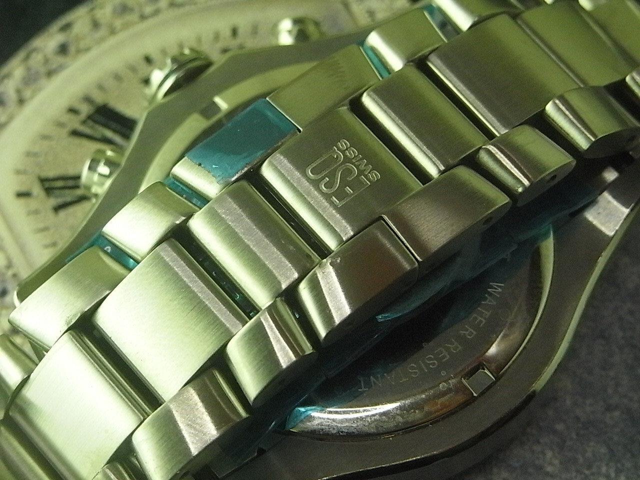 Defective NOS 40MM ESQ BY MOVADO DIVER CASE WITH 22MM SS WATCH BAND BRACELET