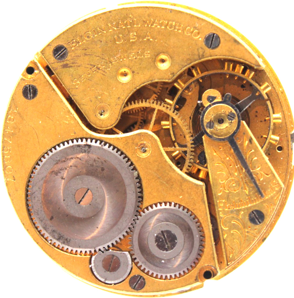 1915 ELGIN POCKET WATCH MOVEMENT 18475807 GRADE: 293 16s 7j (RI2)