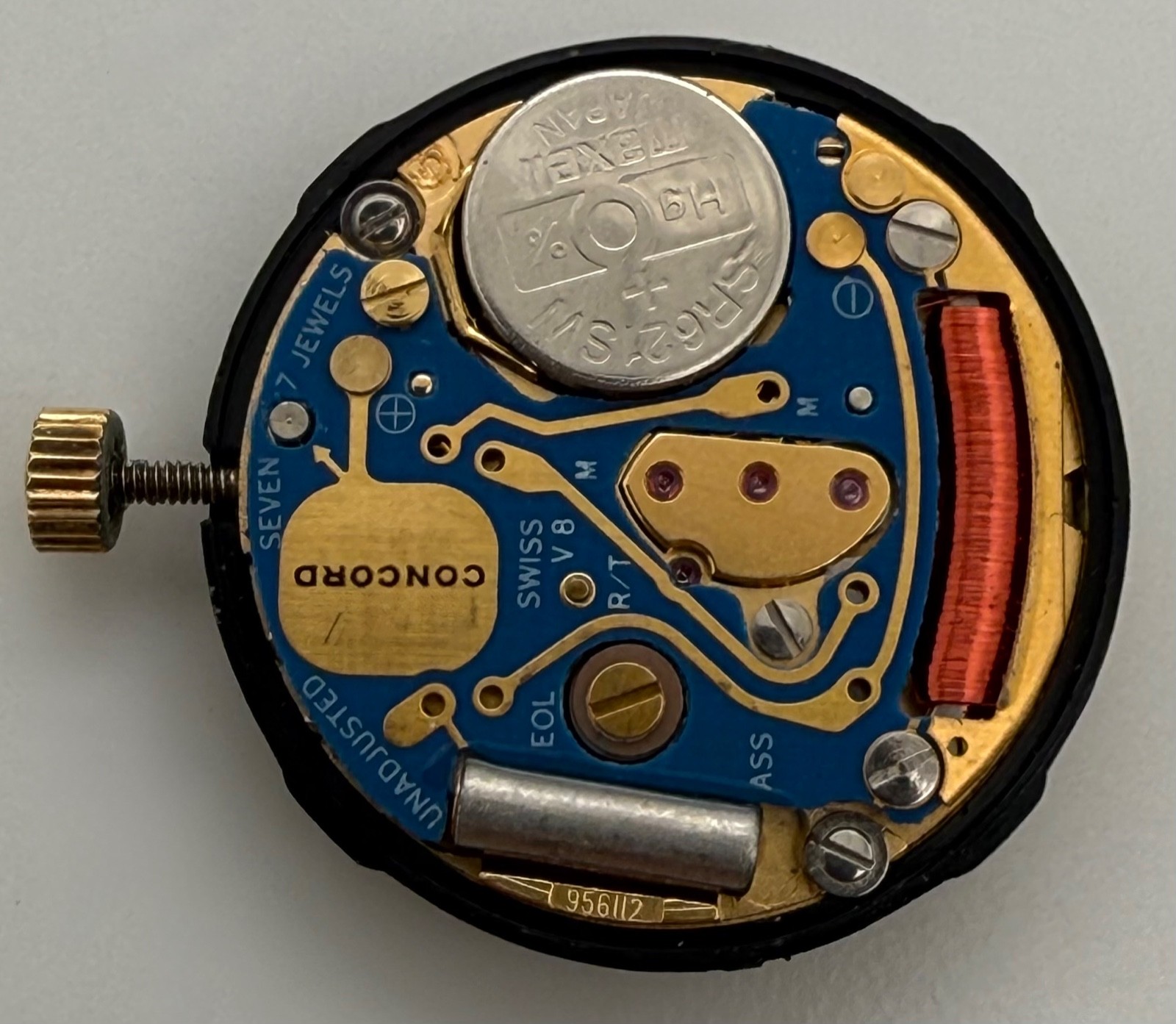 Genuine Concord Saratoga Swiss Quartz Watch Movement works Dial Hands Stem Crown