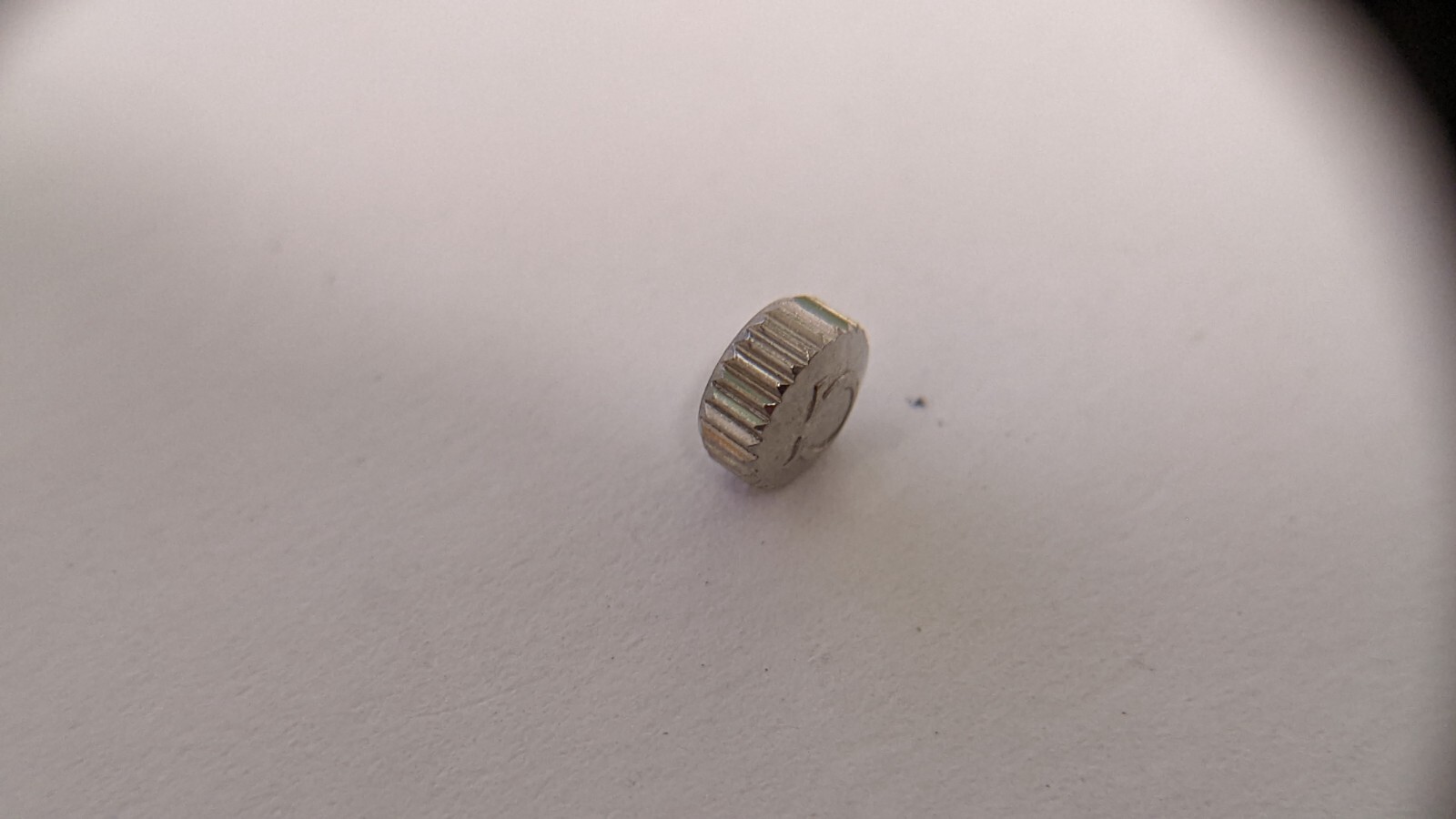 Unbranded Ω OM crown White S/S 4.5mm x 2.0mm tube tap10 (0.90mm stem thread)