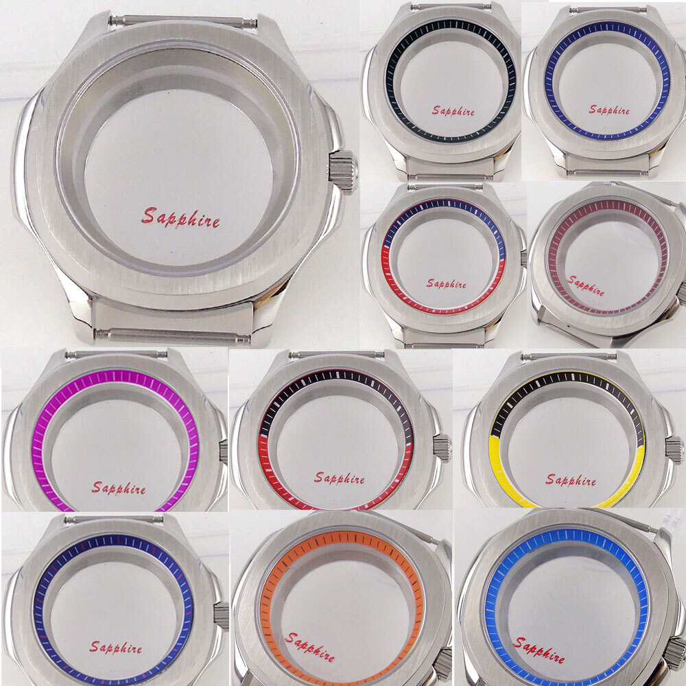 40mm Stainless Steel Brushed Watch Case Fit Japan NH34 NH35 NH36 Sapphire Glass