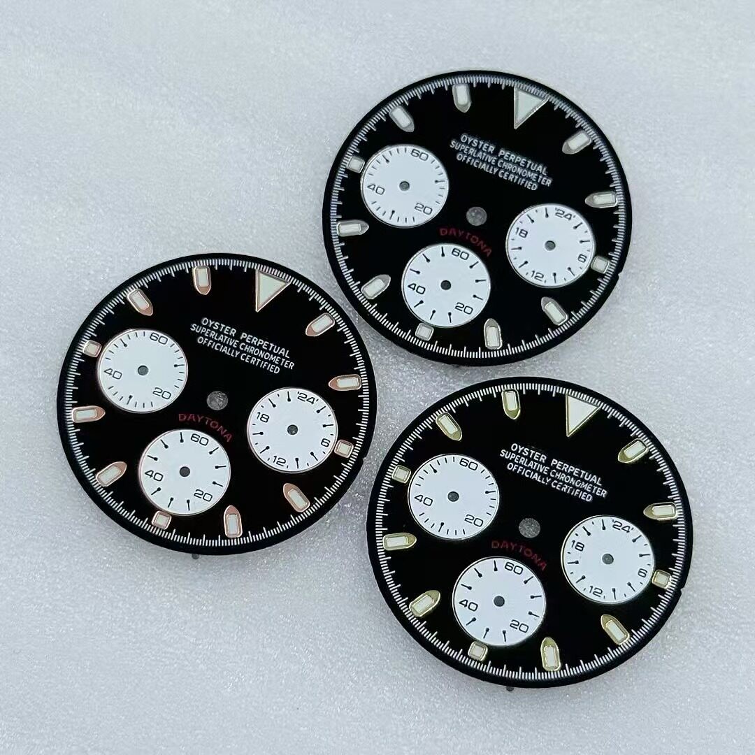 29.5mm Multi-functional Watch Dial Green Luminous for VK63 Movement Parts