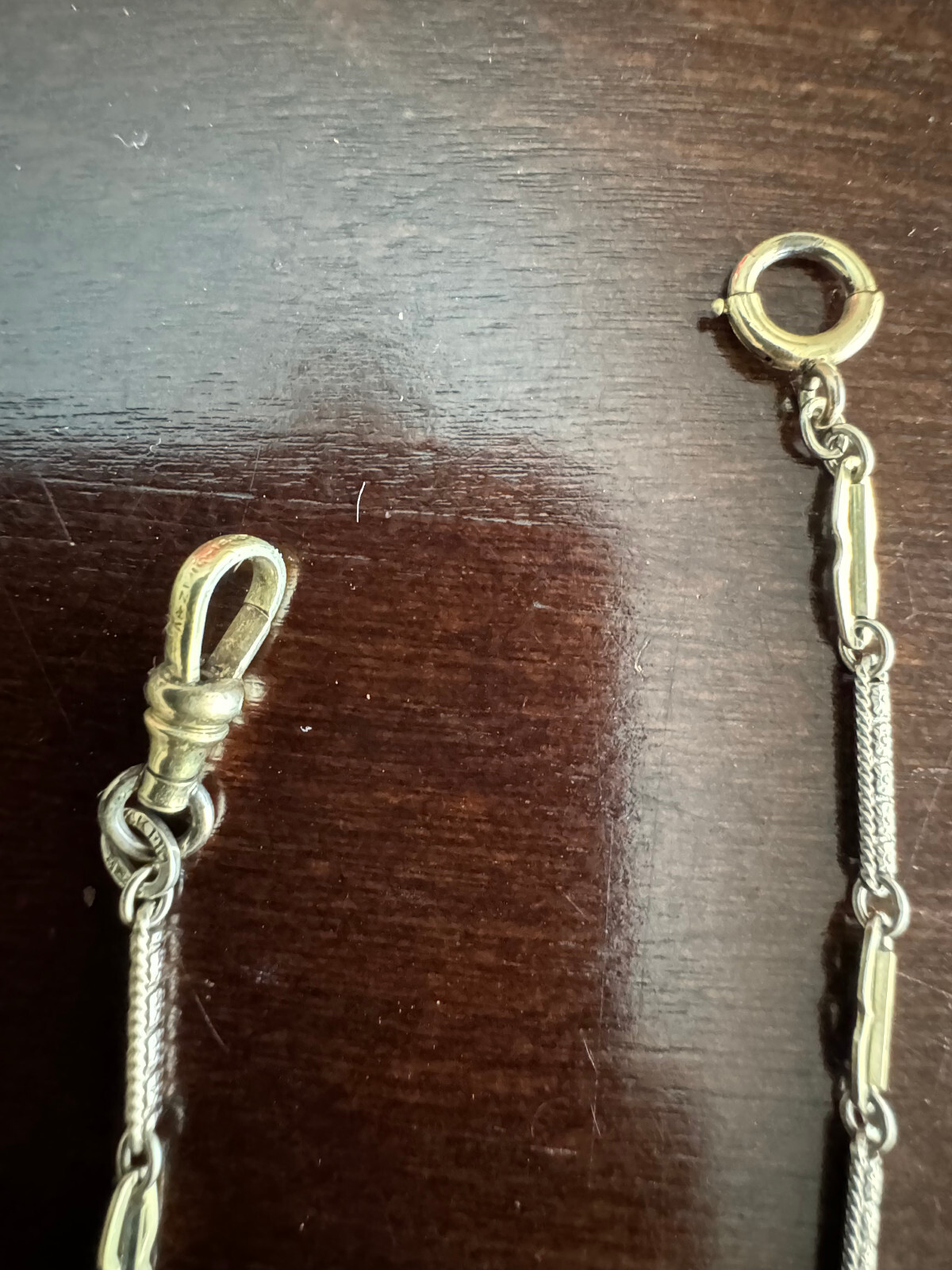 VINTAGE 13.5 INCH A&Z POCKET WATCH CHAIN TWO TONE GOLD 14K GOLD FILLED