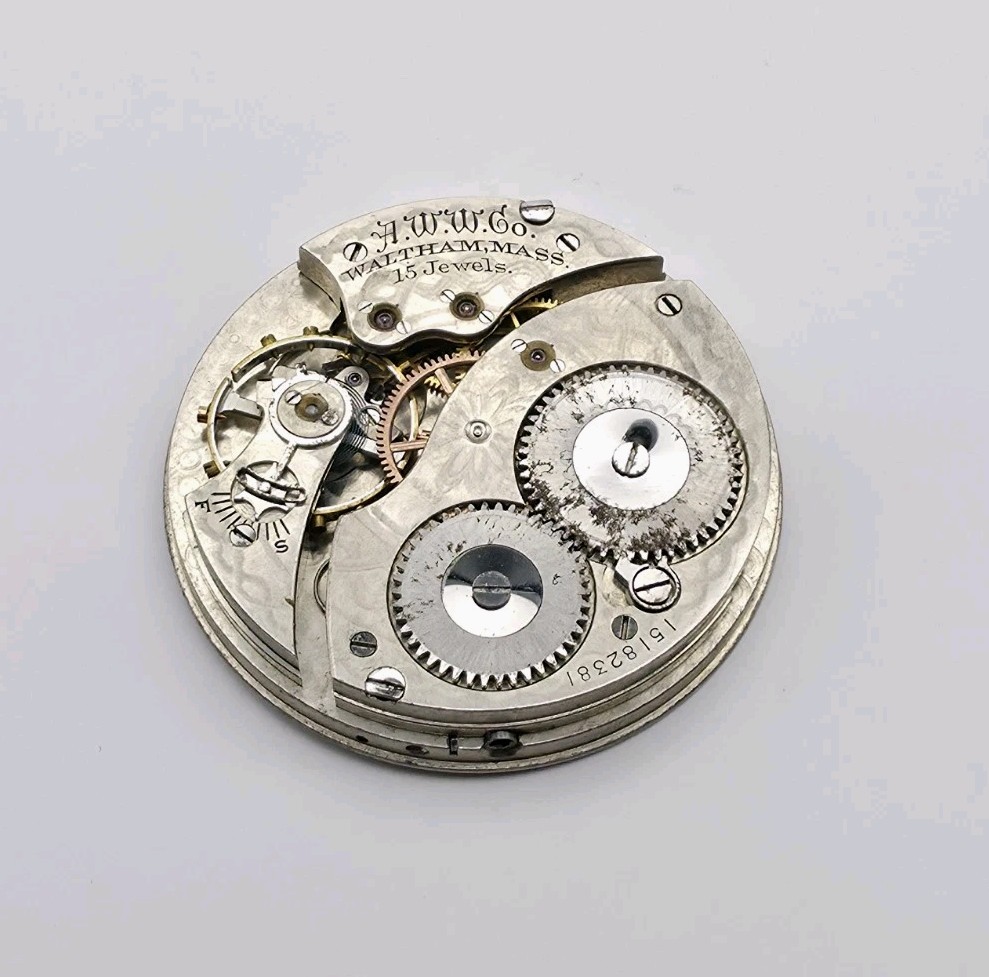 1906 Waltham Model 1894 Grade No. 220 15J 12s Pocket Watch Movement For Repair