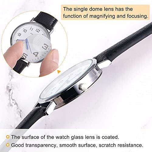 8 Pack 43mm Dia. Watch Glass Crystal Lens, Single Dome Round 1.5mm Edge Thicknes