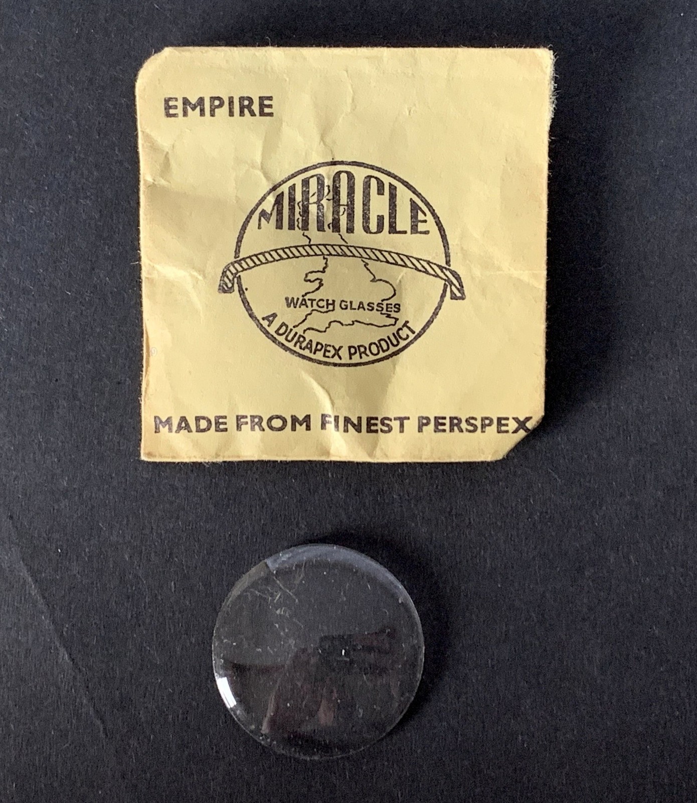 Vintage NOS Empire Miracle Durapex Watch “Glass” Crystal 25.6mm 3.8mm Dome