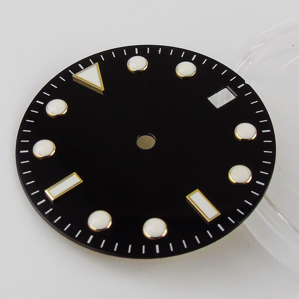 Black blue green white 28.5mm watch dial fit for NH35A Automatic movement date