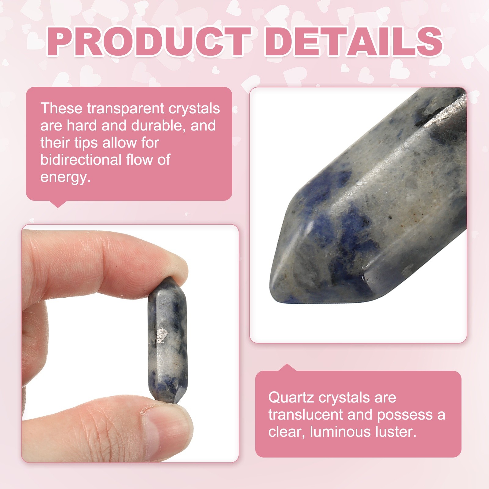 10 Pack Blue Agate Quartz Crystals, Polished Crystals Bulk