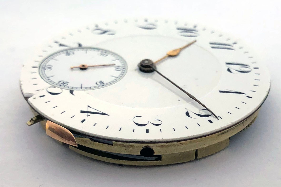 Rare For Part ANTIQUE Pocket Watch Swiss Movement Enamel Dial Repair 44 mm