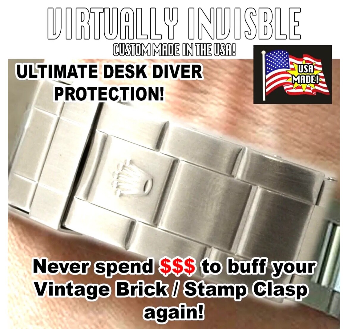 For-Rolex Top surface Brick Style Clasp, End Link, Center Links Protectors HD X2