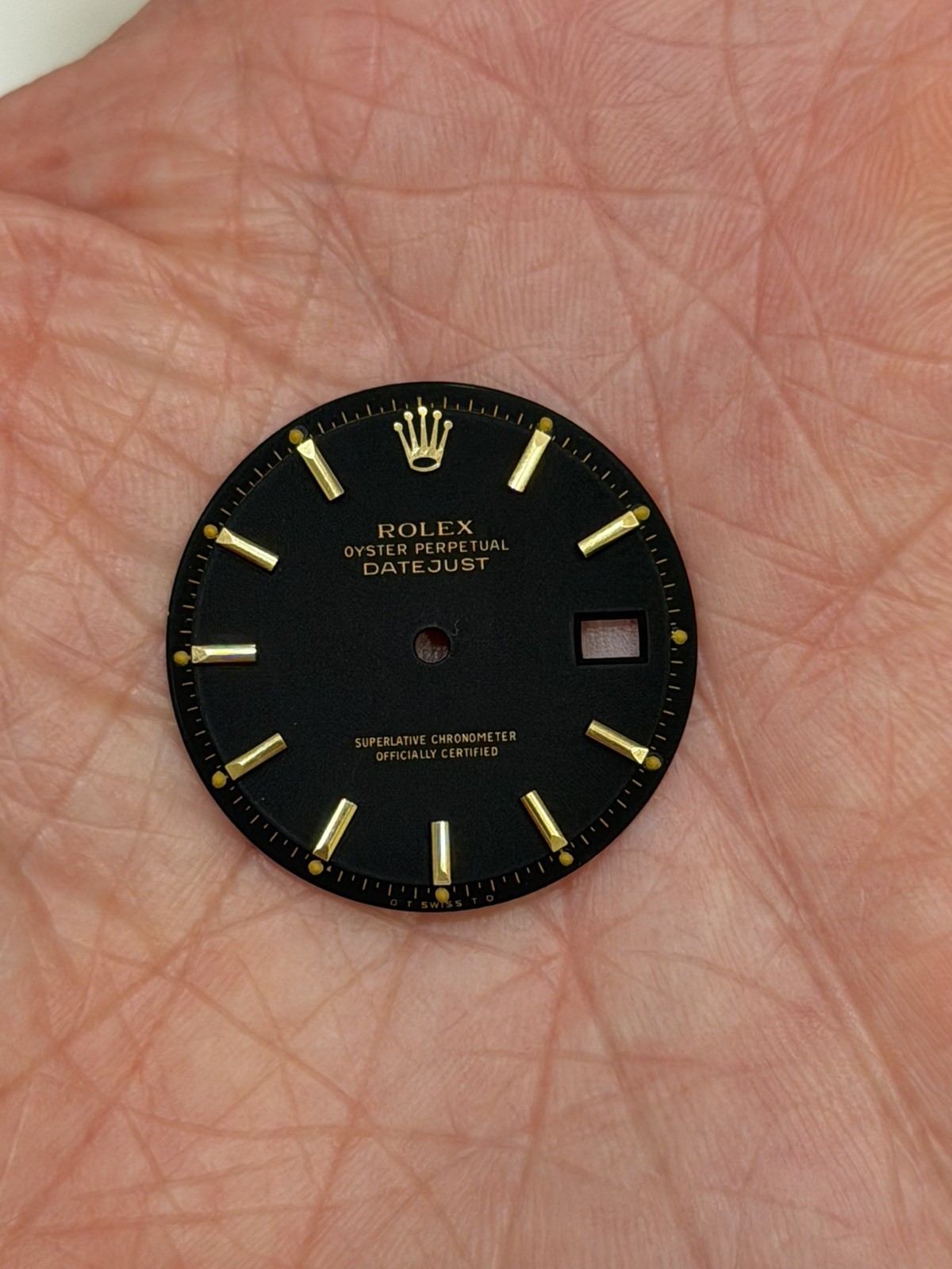 Rolex OEM Datejust Black SigmaStick Dial for Gold 1600-1603