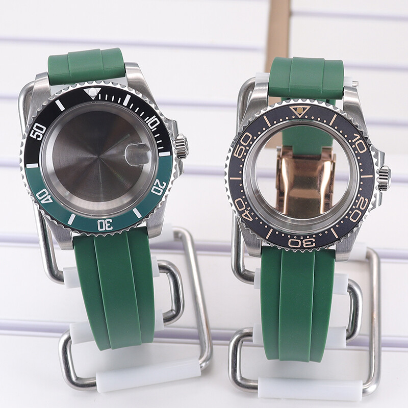 40mm Men’s Watch Case+Rubber Strap 10ATM 28.5mm Dial For Seiko Nh35 Nh36 ETA2824