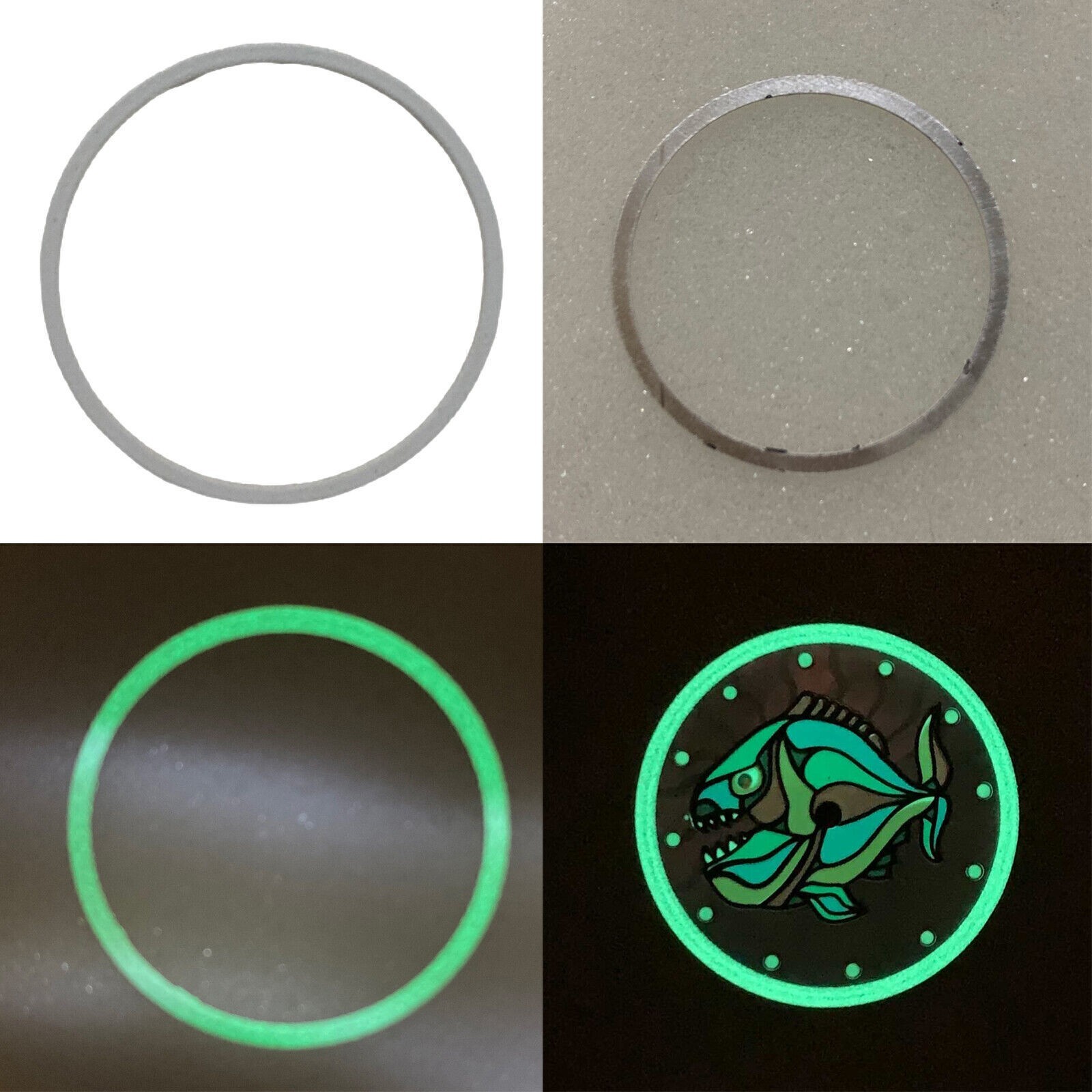 Green Luminous Metal Watch Inner Shadow Circle Ring Repair Parts for Watch Cover