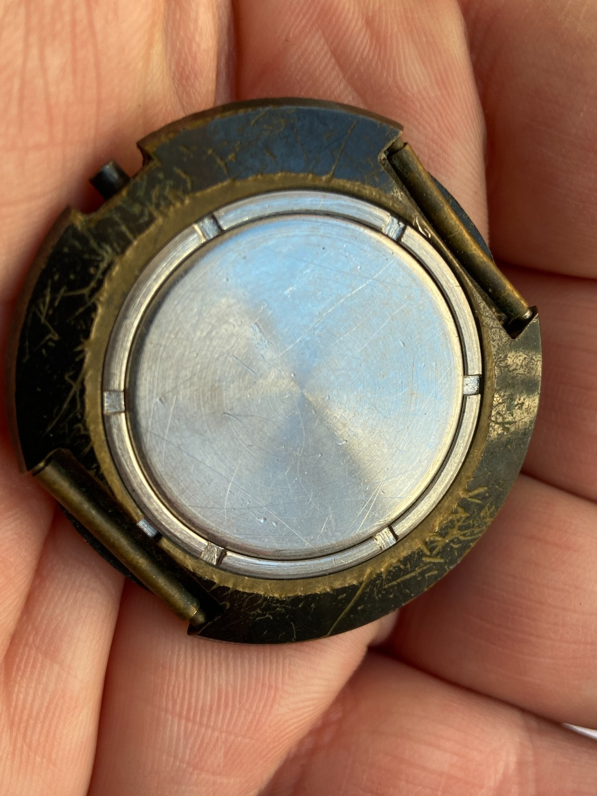 VINTAGE MEN WRIST WATCH PARTS NOT WORKING RAKETA TV CAL 2628 H USSR UFO