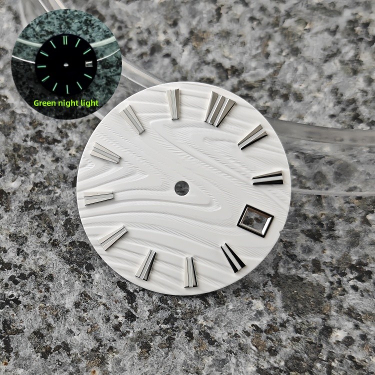 NH35 Dial S Pattern GS Dial Green Luminous for NH35 Movement Watch Accessories