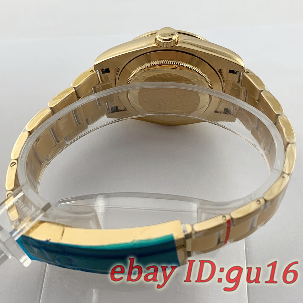 36mm/40mm Gold Oyster strap Watch case Fit NH35 NH36 ETA 2824/2836 Miyota 8215