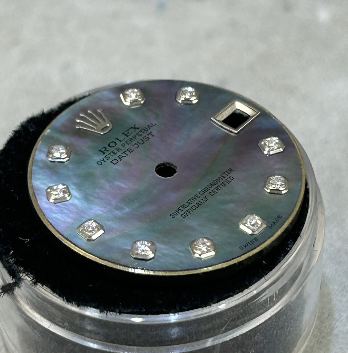 Rolex Ladies MidSize Datejust Custom Dark MOP Diamond Dial 68274 68279 178279