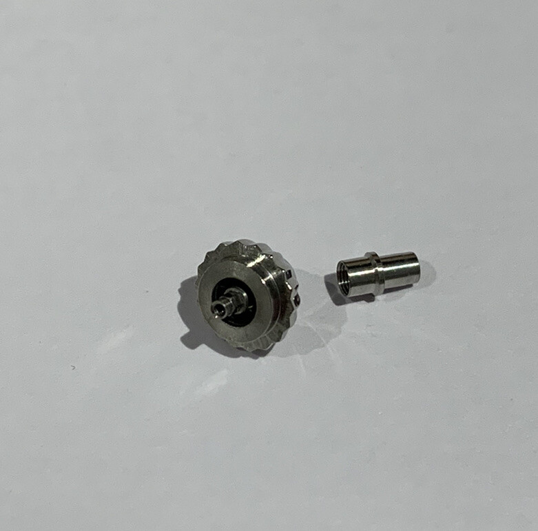 Generic 7.4mm Stainles Steel Screwdown Crown & Tube To Fit Cartier Roadster 2618