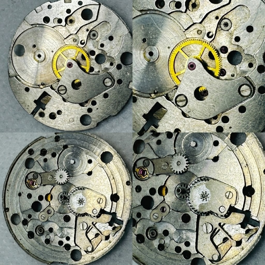 Vintage Watch Movement & Dial Parts Lot: Vulcain Waltham Bulova Elgin and more