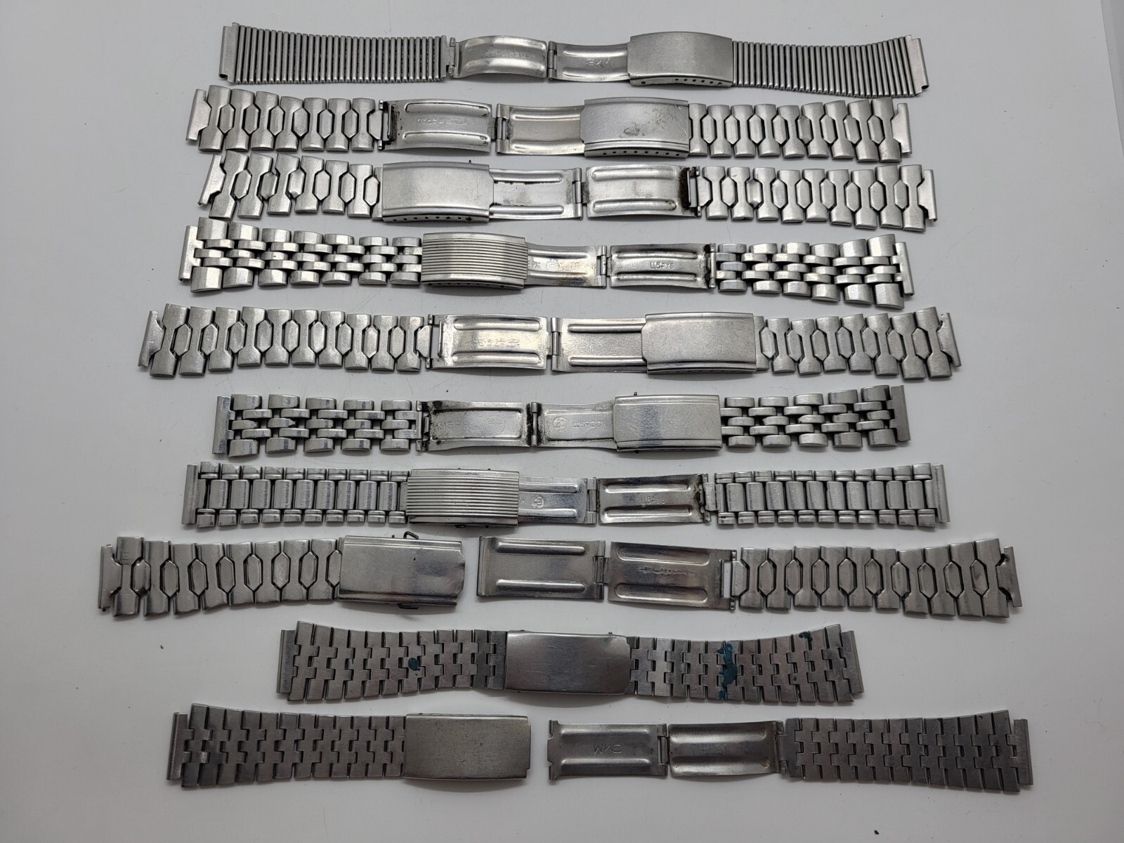 Vintage stainless steel bracelets USSR wristwatches different for spare parts