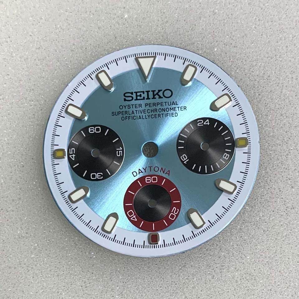 29.8mm Multi-functional Watch Dial Green Luminous For VK63 Movement Accessories