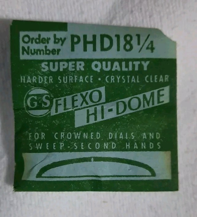 Vtg GS FLEXO HI DOME 24.2MM WATCH CRYSTAL REPLACEMENT PHD 18 1/4 WATCHMAKER NOS