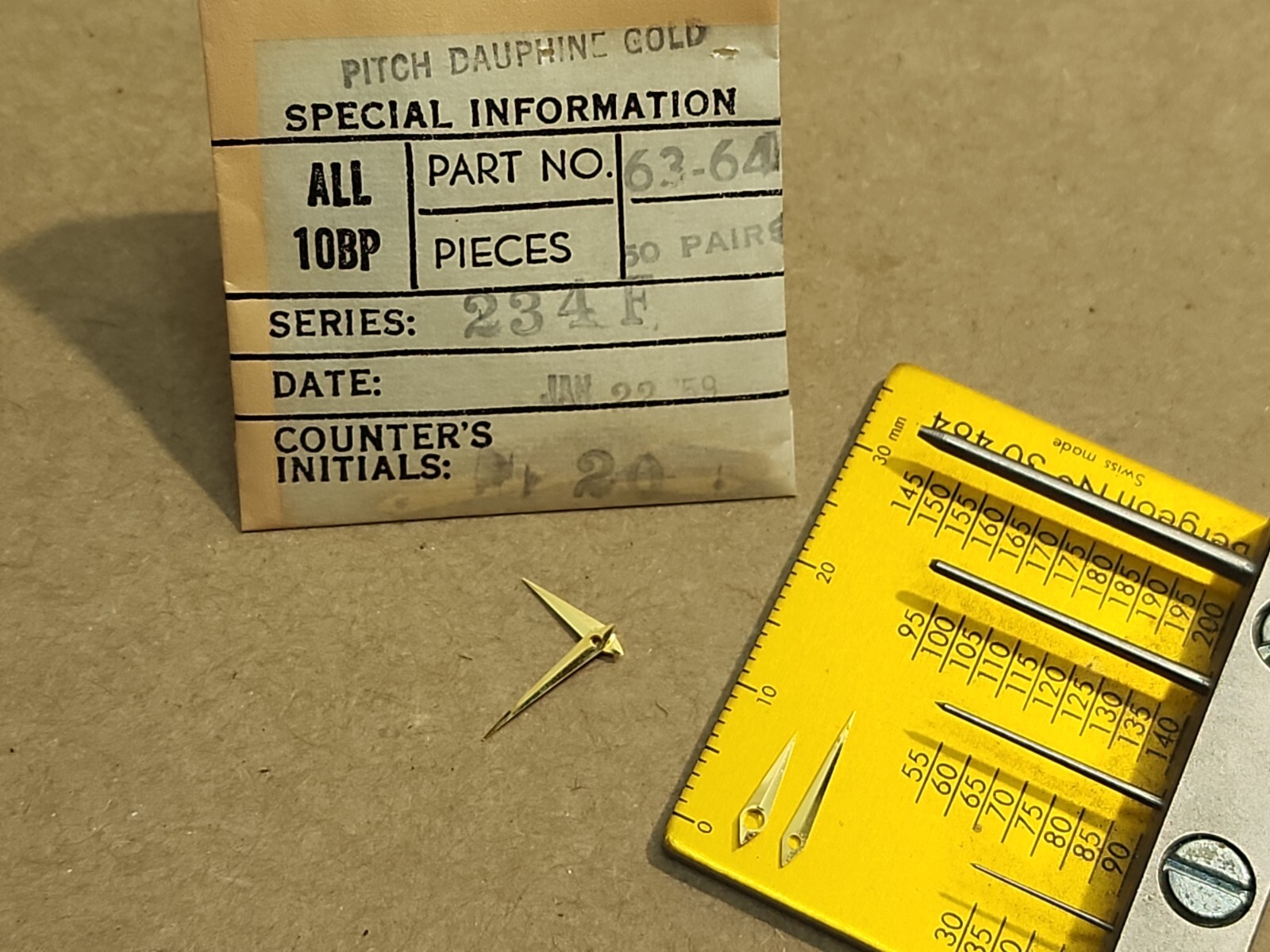 2 Sets Of Factory NOS Bulova 10BP Gilt Hands 82/140 Also Fits Accutron 214-218