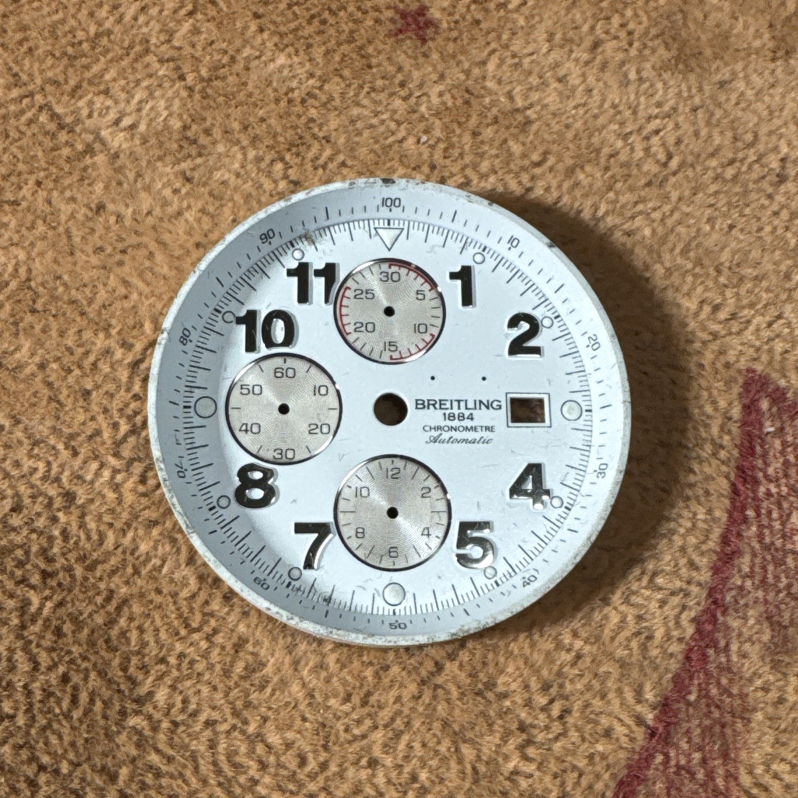 🔥 OEM Breitling White Chronograph Dial Automatic Date 3 Sundial Chronomat Style