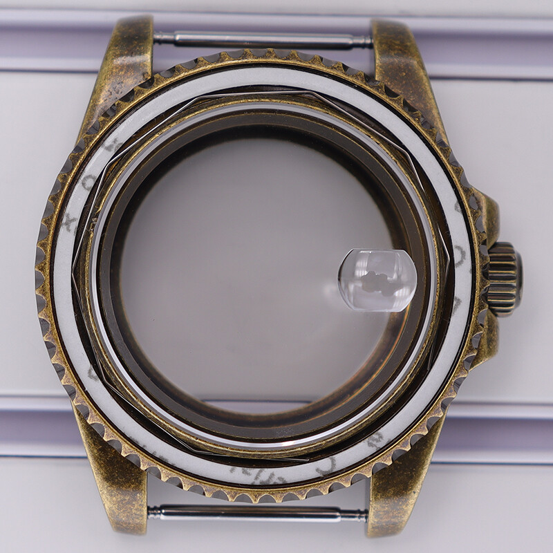 A-level 40mm Retro Bronze Watch Cases Stainless Steel For Seiko nh35 36 Movement