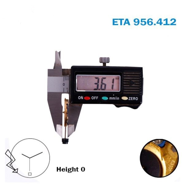 ETA 956.412 SWISS Made Quartz Movement- Black Date Disk At 6- 3 Hands- Height 0.