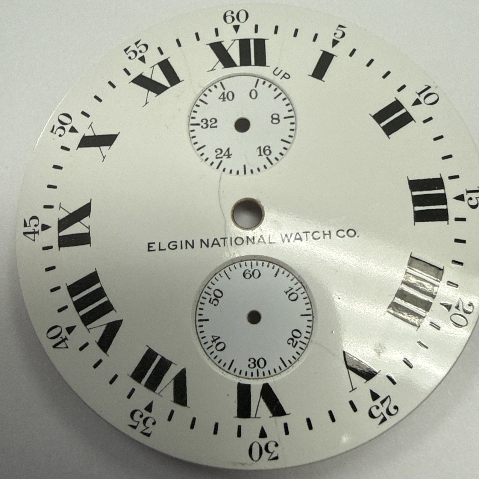 Elgin Deck Watch Marine Chronometer Up/Down Indicator 53mm Dial Not Perfect