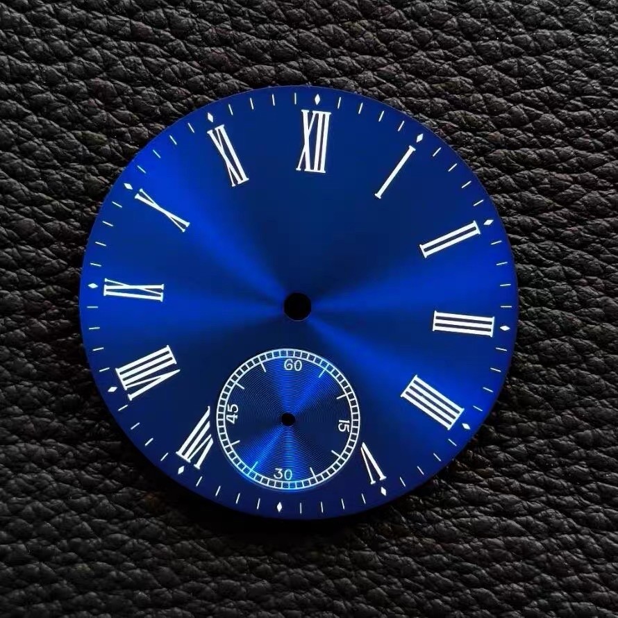 38.9mm Blue Roman Numerals Watch Dial for ETA6498 , ST3621