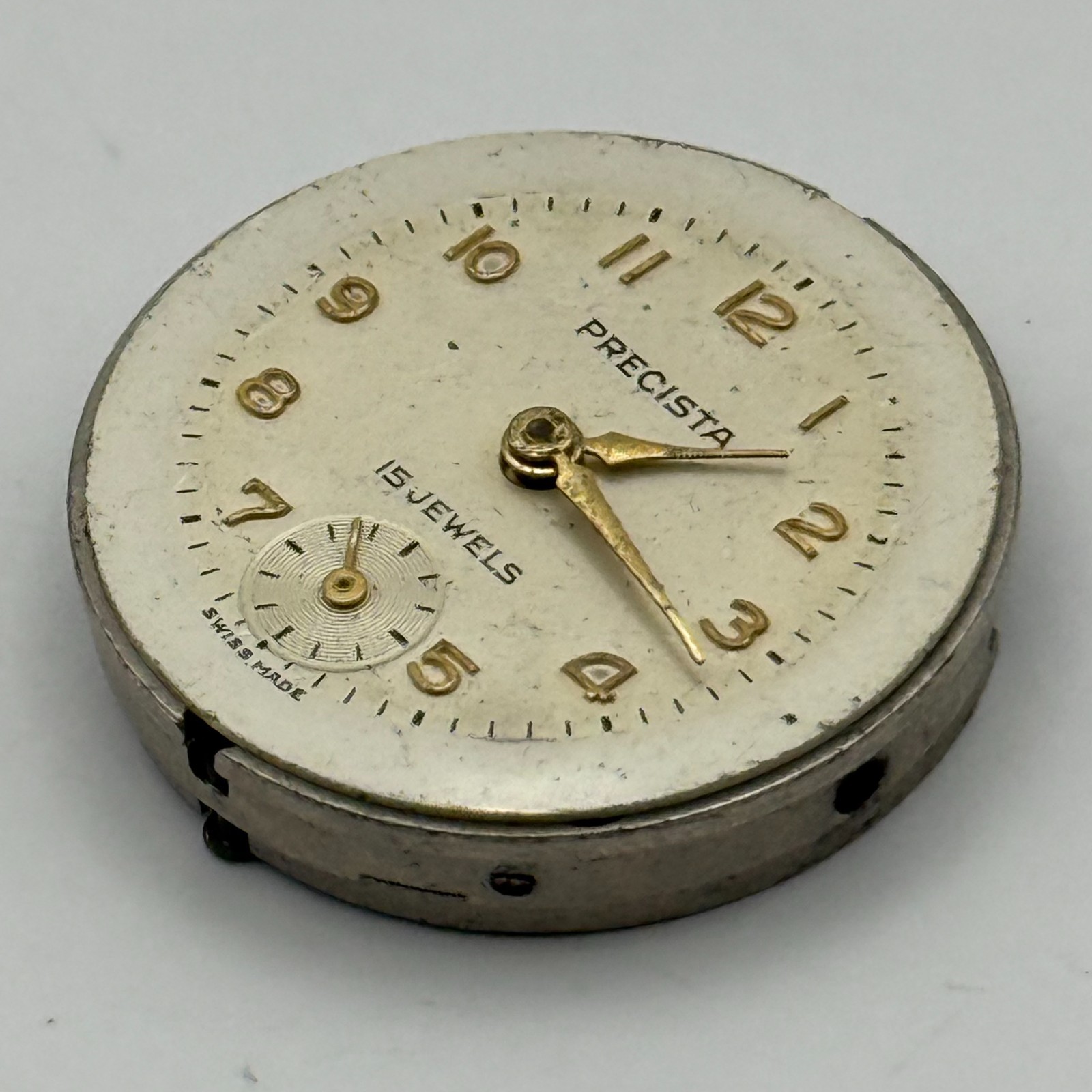 Arogno 125 Watch Movement Precista Steelco 15 Jewels Manual Wind Parts 23.7mm